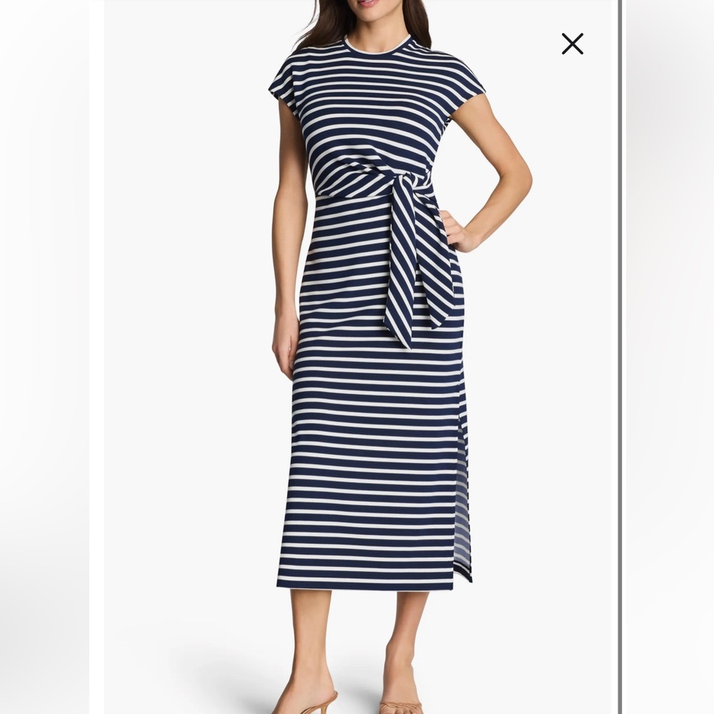 NWOT Spanx Stripe Tie Waist Maxi Dress, size XS